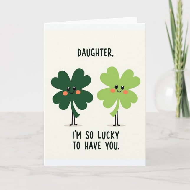 Lucky Daughter Clover Card (Front)