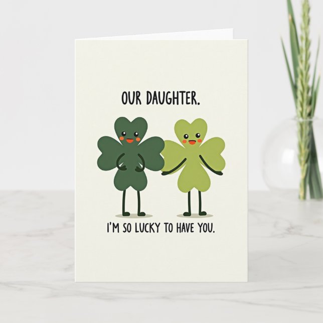 Lucky Daughter Shamrock Card (Front)