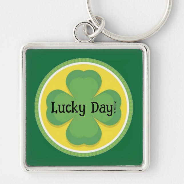Lucky Day! Customize Shamrock Keychain (Front)