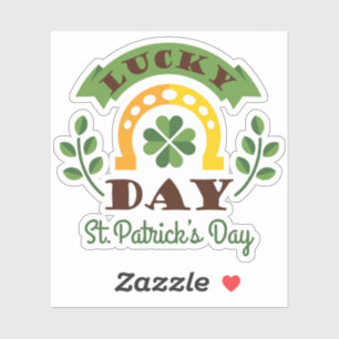 Lucky Day St. Patrick's Day Typography & Symbols Sticker