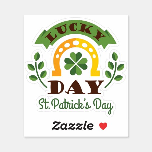 Lucky Day St Patricks Day Typography  Symbols Sticker