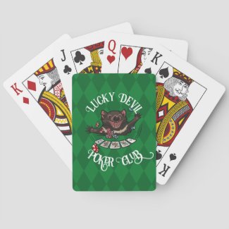 Lucky Devil Poker Club Funny Tasmanian Devil Art