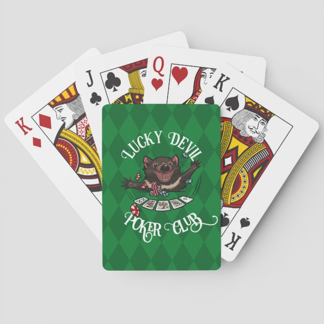 Lucky Devil Poker Club Funny Tasmanian Devil Art Poker Cards (Back)