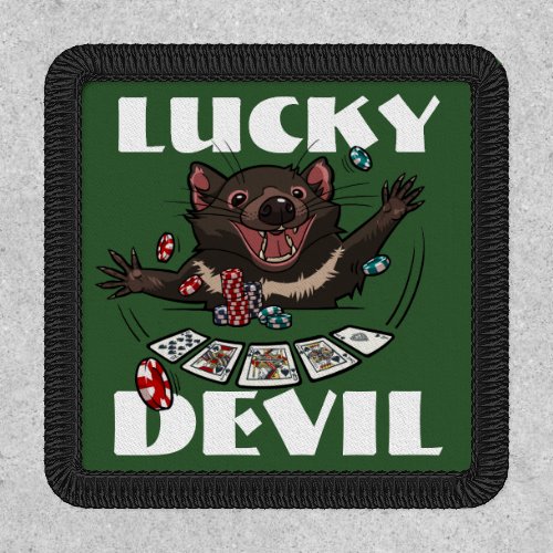Lucky Devil Tasmanian Devil Royal Flush Cartoon Patch