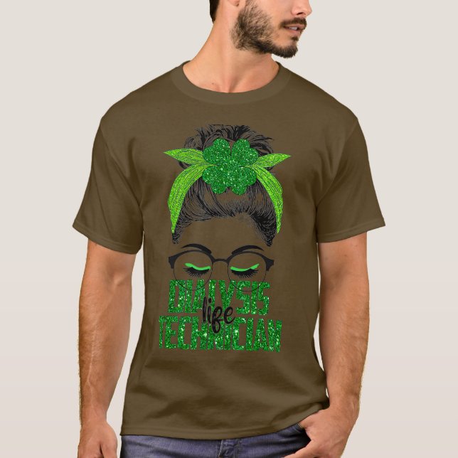 Lucky Dialysis Technician St Patricks Day Irish T-Shirt (Front)
