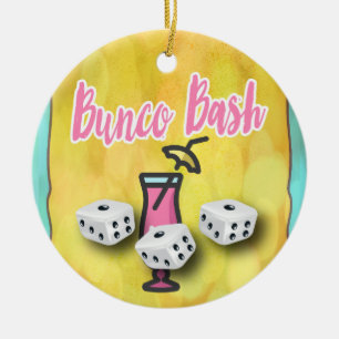 Lucky Dice Bunco Bash Ceramic Ornament