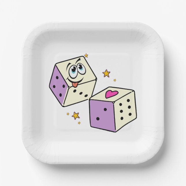 Lucky Dice Paper Plates (Front)