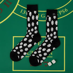 Lucky Dice Pattern Socks with Monogram for Gamers