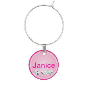 Lucky Dice Personalized Wine Charm