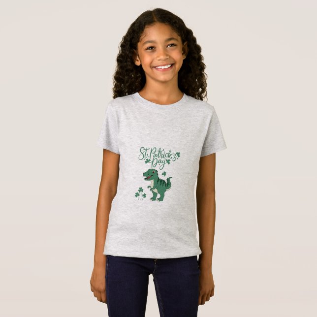 Lucky  Dino - St. Patrick's Day T-Shirt (Front Full)