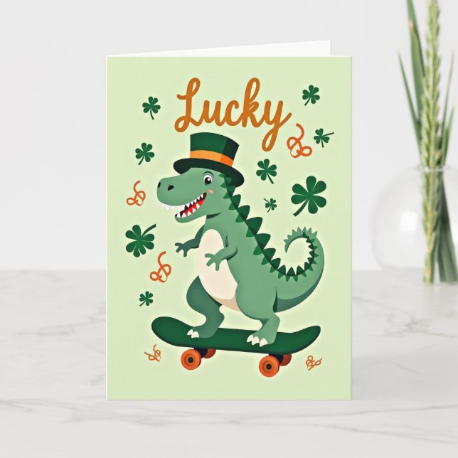 Lucky Dinosaur Fun Time Card (Front)