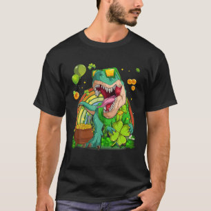 Lucky Dinosaur T Rex In Leprechaun St Patrick's Da T-Shirt