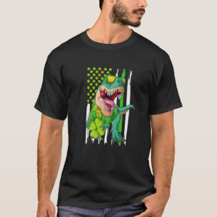 Lucky Dinosaur T Rex In Leprechaun St Patrick's Da T-Shirt