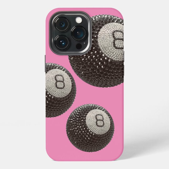 Lucky Disco 8 PINK, Lucky 8 disco Ball, Snooker iPhone Case (Back)
