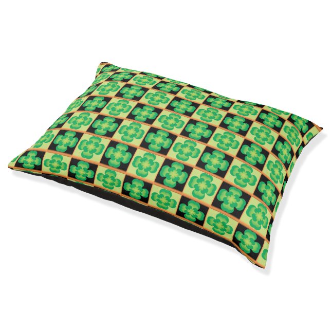 Lucky Dog Clover Pattern Pet Bed (Angled)