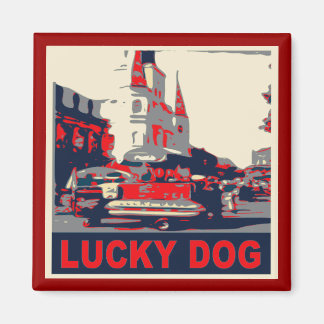 Lucky Dog French Quarter Magnet