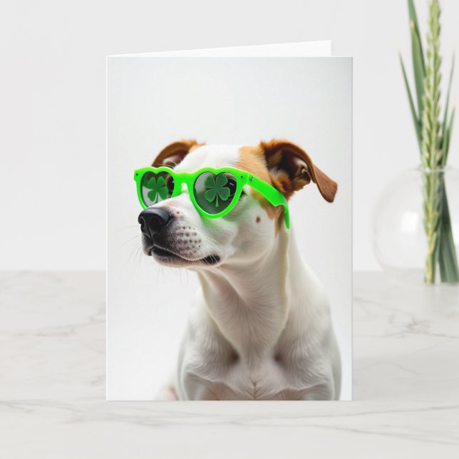 Lucky Dog In Shades Fun Card (Front)