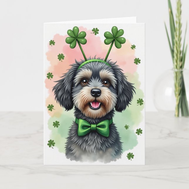 Lucky Dog Shamrock Portrait Card (Front)