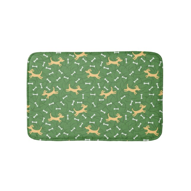 lucky dogs with bones background bathroom mat (Front)