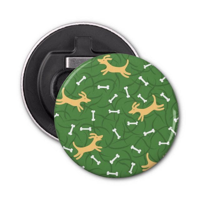 lucky dogs with bones background bottle opener (Front)