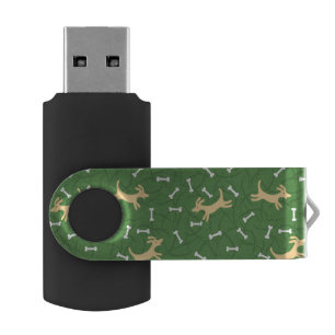 lucky dogs with bones background flash drive