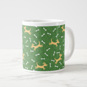 lucky dogs with bones background giant coffee mug