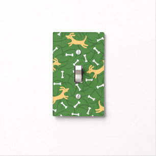 lucky dogs with bones background light switch cover