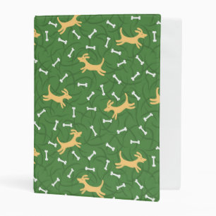 lucky dogs with bones background mini binder