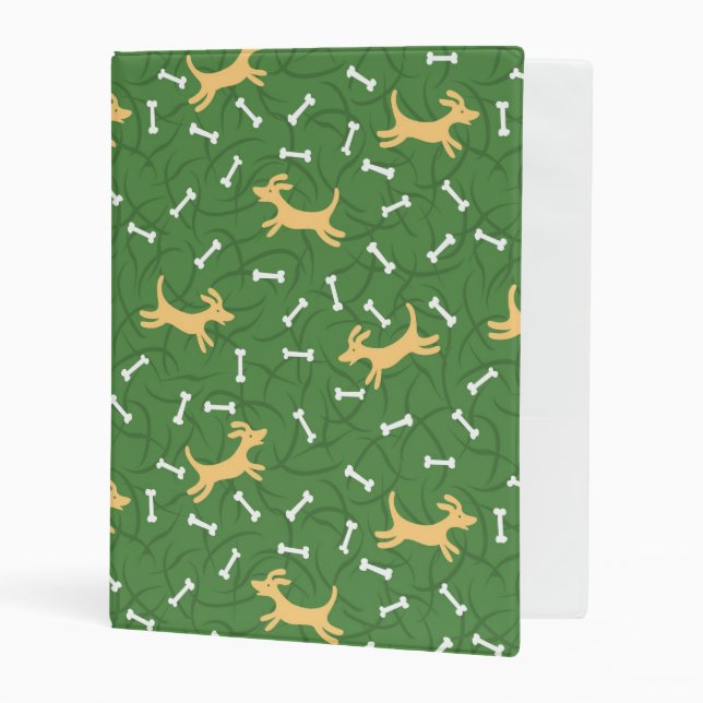 lucky dogs with bones background mini binder (Front/Inside)