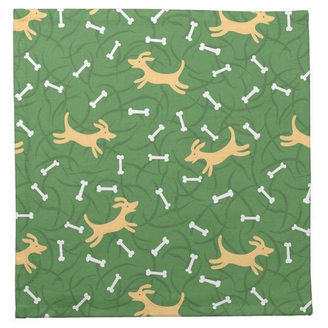 lucky dogs with bones background napkin (Front)