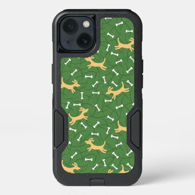 lucky dogs with bones background otterbox iPhone case (Back)