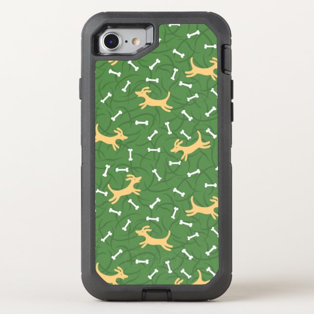 lucky dogs with bones background otterbox iPhone case (Back)