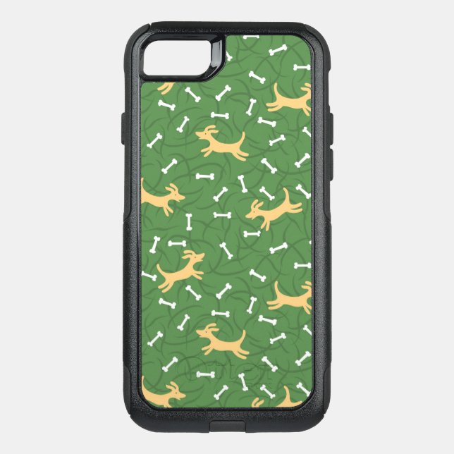lucky dogs with bones background otterbox iPhone case (Back)