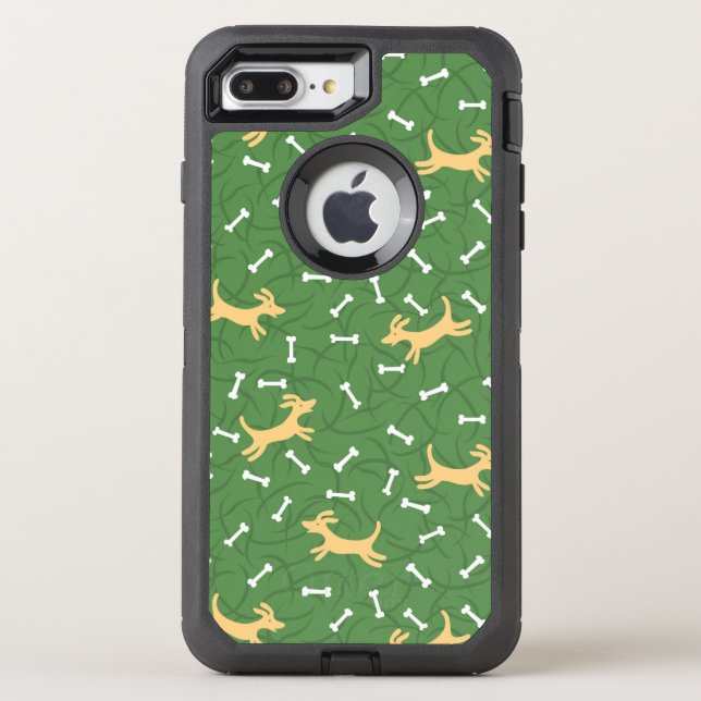 lucky dogs with bones background otterbox iPhone case (Back)