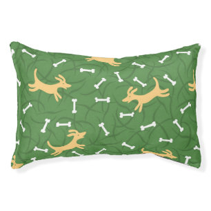 lucky dogs with bones background pet bed