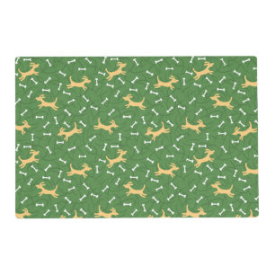 lucky dogs with bones background placemat