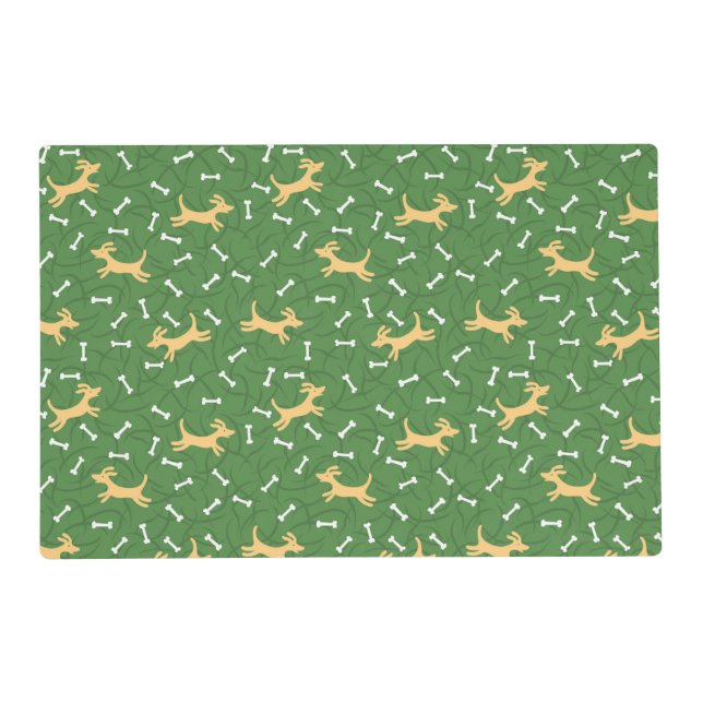 lucky dogs with bones background placemat (Front)