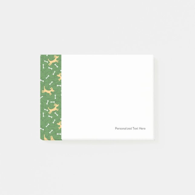 lucky dogs with bones background post-it notes (Front)