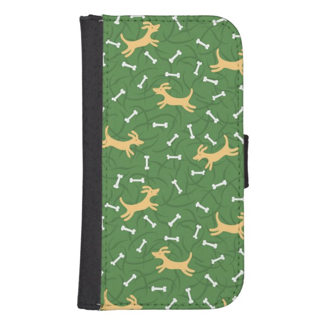 lucky dogs with bones background samsung galaxy wallet case (Front)