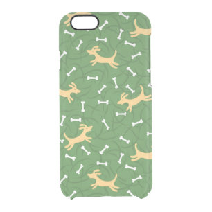lucky dogs with bones background clear iPhone 6/6S case