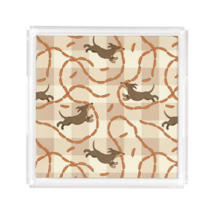 lucky dogs with sausages background acrylic tray