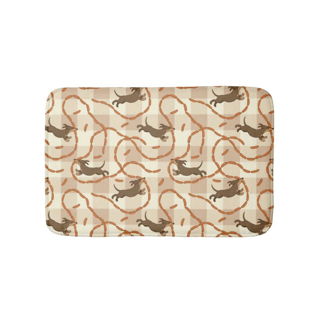 lucky dogs with sausages background bathroom mat (Front)