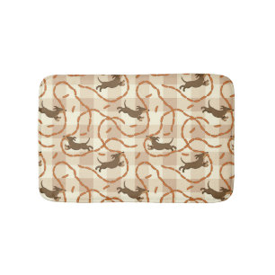 lucky dogs with sausages background bathroom mat