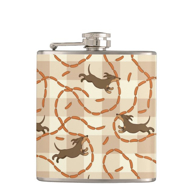 lucky dogs with sausages background flask (Front)