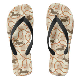 lucky dogs with sausages background flip flops