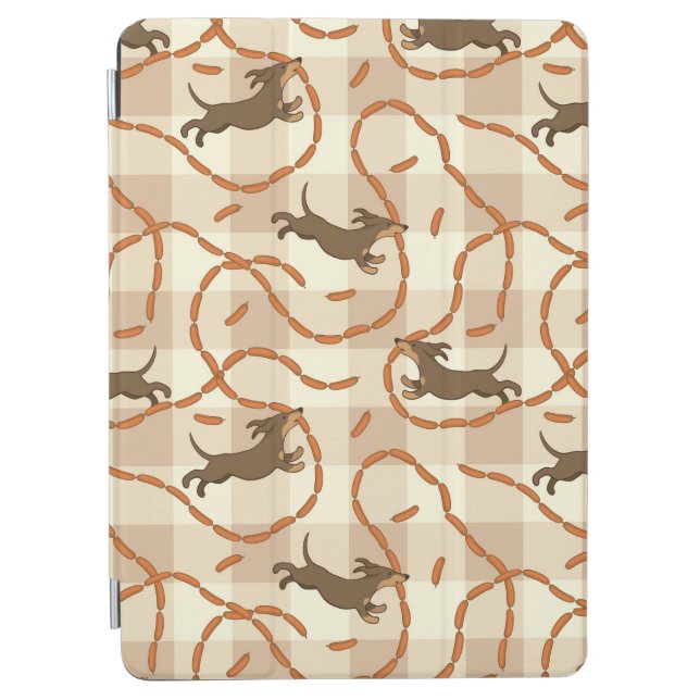lucky dogs with sausages background iPad air cover (Front)