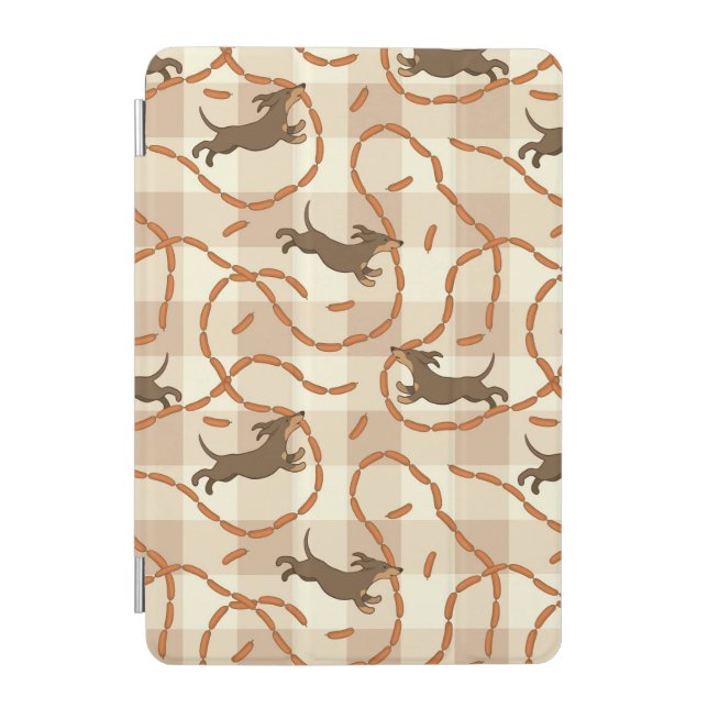 lucky dogs with sausages background iPad mini cover (Front)