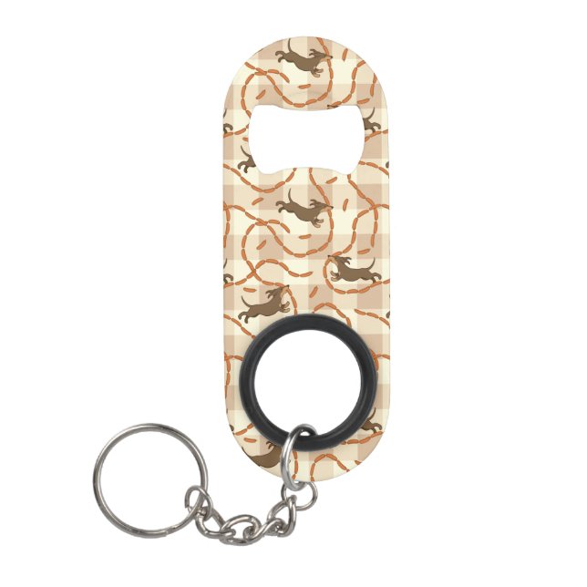 lucky dogs with sausages background keychain bottle opener (Front)