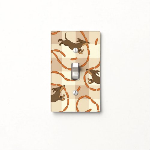 lucky dogs with sausages background light switch cover