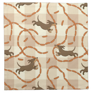 lucky dogs with sausages background napkin